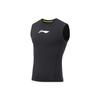 Li Ning Fitness Series Logo Print Round Neck Теплый тонкий жилет для мужчин, жилеты черного цвета AUDT015-1