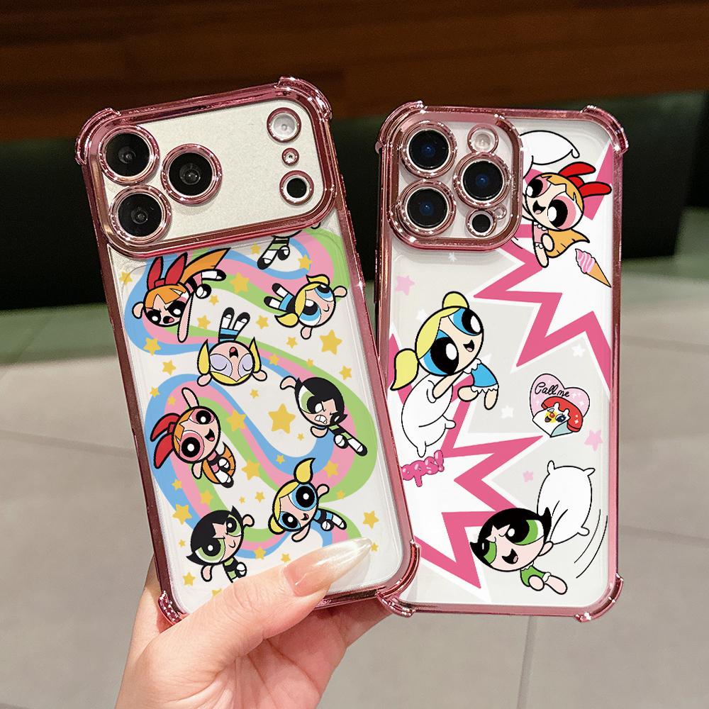 Cool Girl P-Powerpuffs Phone Case for Samsung Galaxy A57 A56 A55 A54 A53 A52 A37 A36 A16 A06 4G 5G Anti-drop Transparent Cover