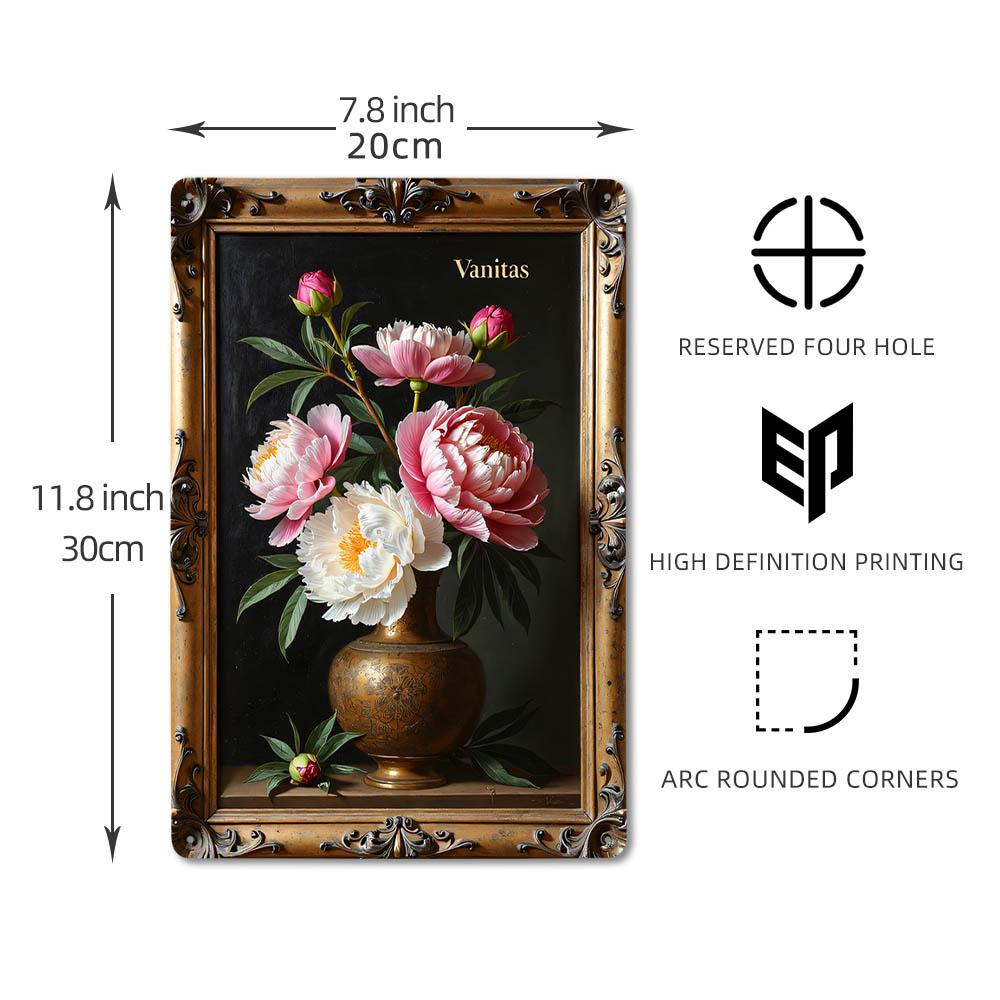 Retro Floral Metal Tin Signs Home Decor Wall Art Garden Farmhouse Country Kitchen Bathroom Living Room
