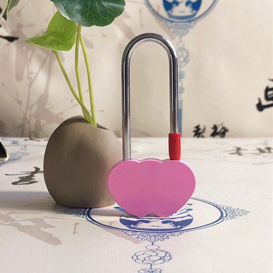 Модный замок в форме сердца, однотонный, износостойкий, компактный, навесной замок с пожеланиями, пара