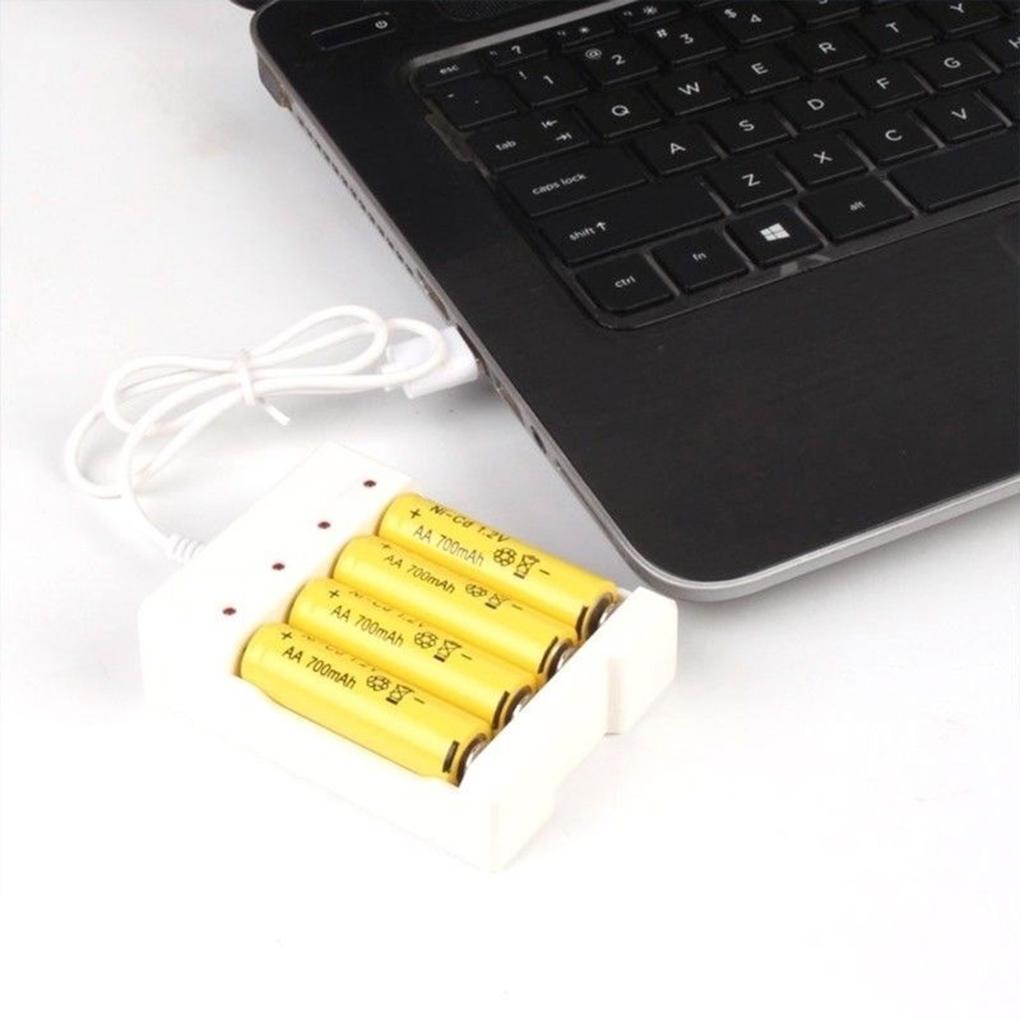 Usb 4 Slots Fast Charger Short Circuit Protection Aaa And Aa Rechargeable Battery Station