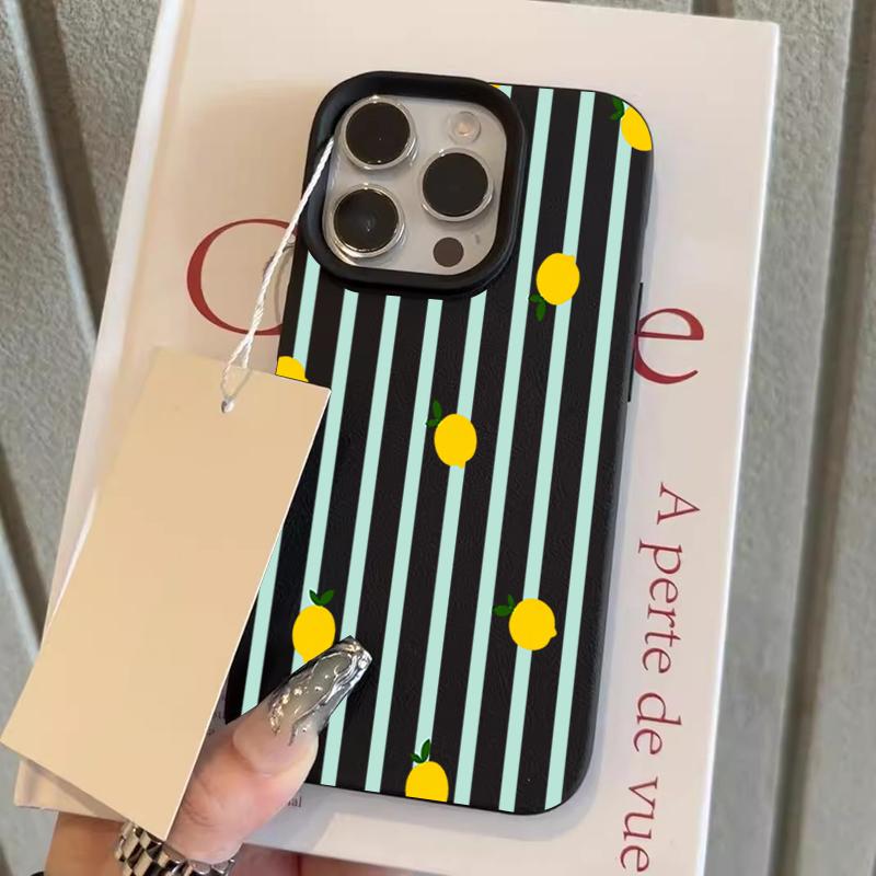 Чехол для телефона iPhone 17 Pro Max 16 15 14 13 12 11 Pro 14 15 Plus 17 Air с рисунком лимонной полоски, противоударный, силиконовый, мягкий чехол