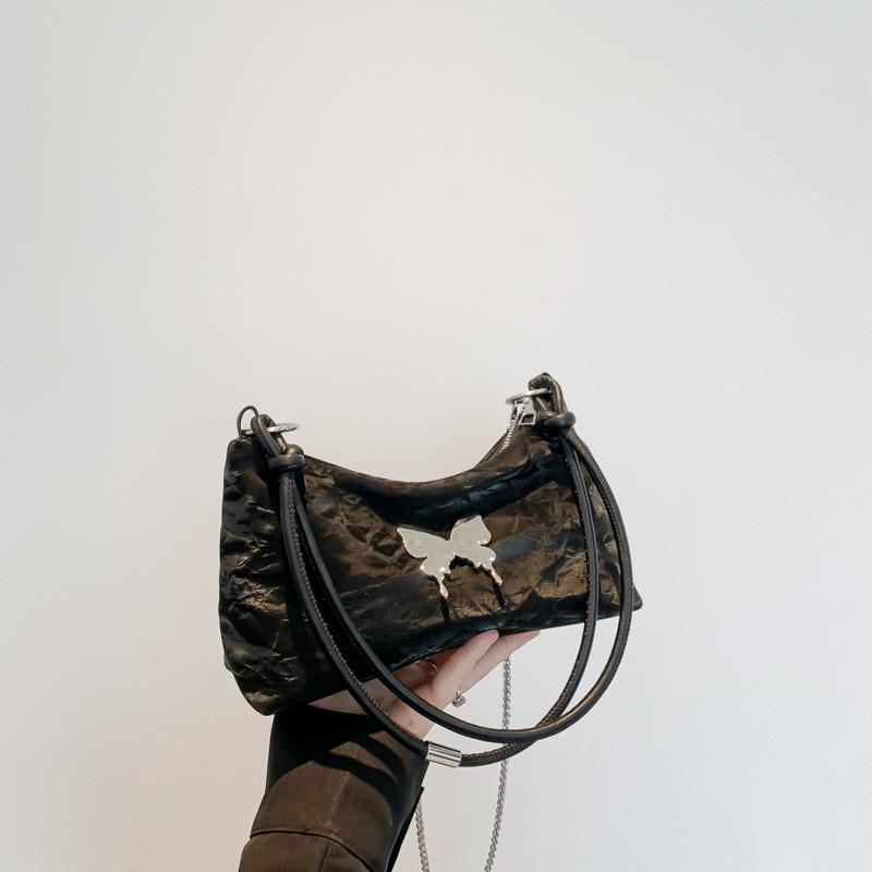 Chic Small Designer Shoulder Bag For Women In Black Pink White Blue With Bow