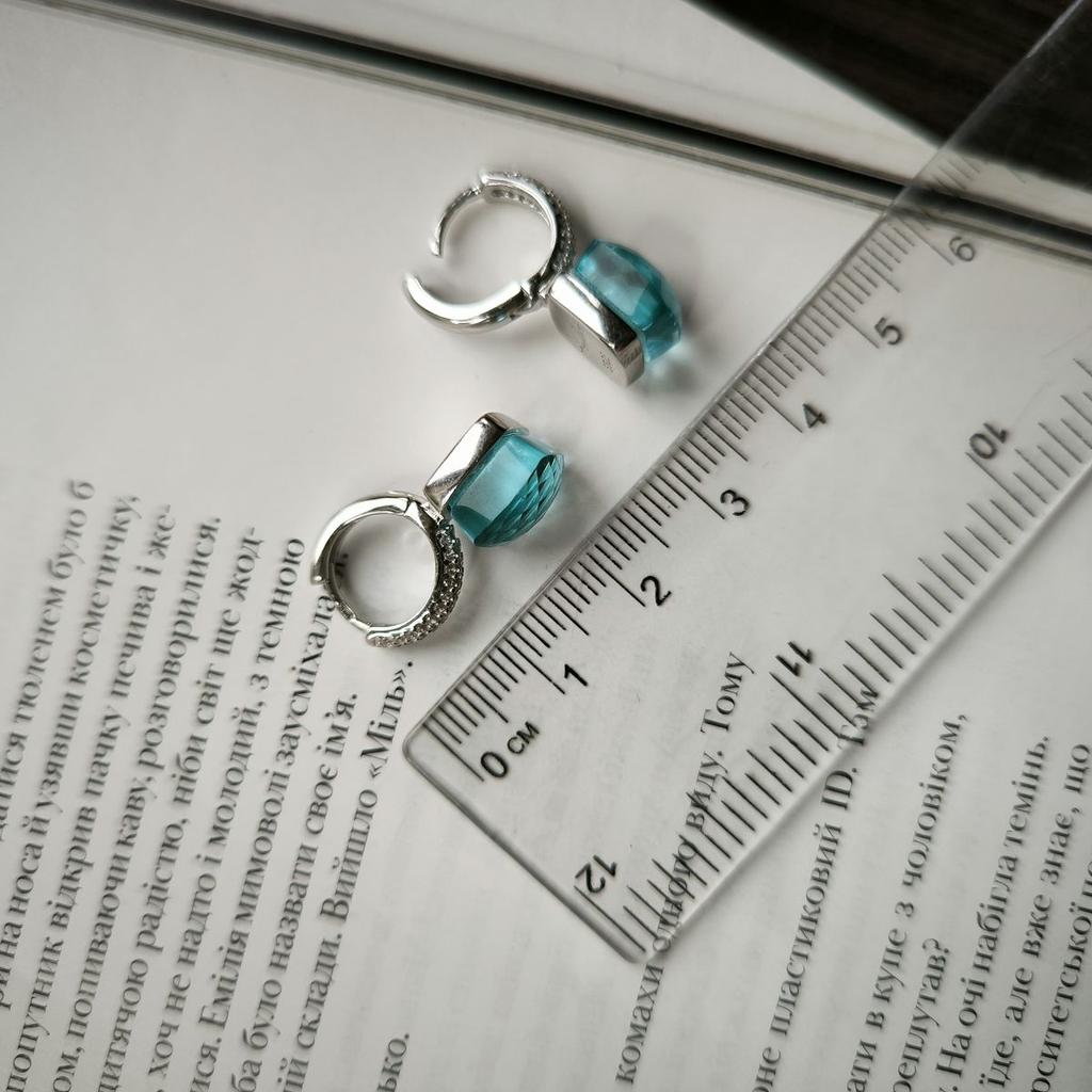 Серебряные серьги с фианитами (2177340)