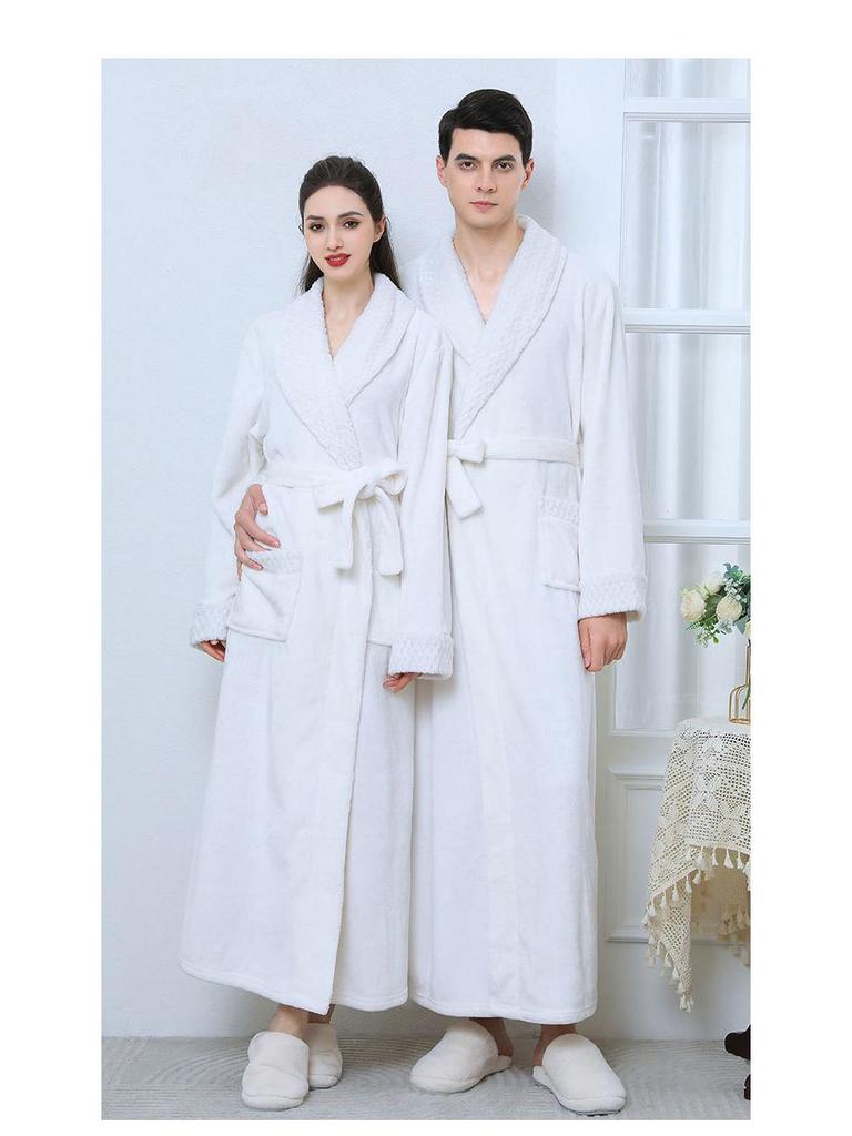 European & American Style Thick Flannel Bathrobe Pajamas for Autumn & Winter
