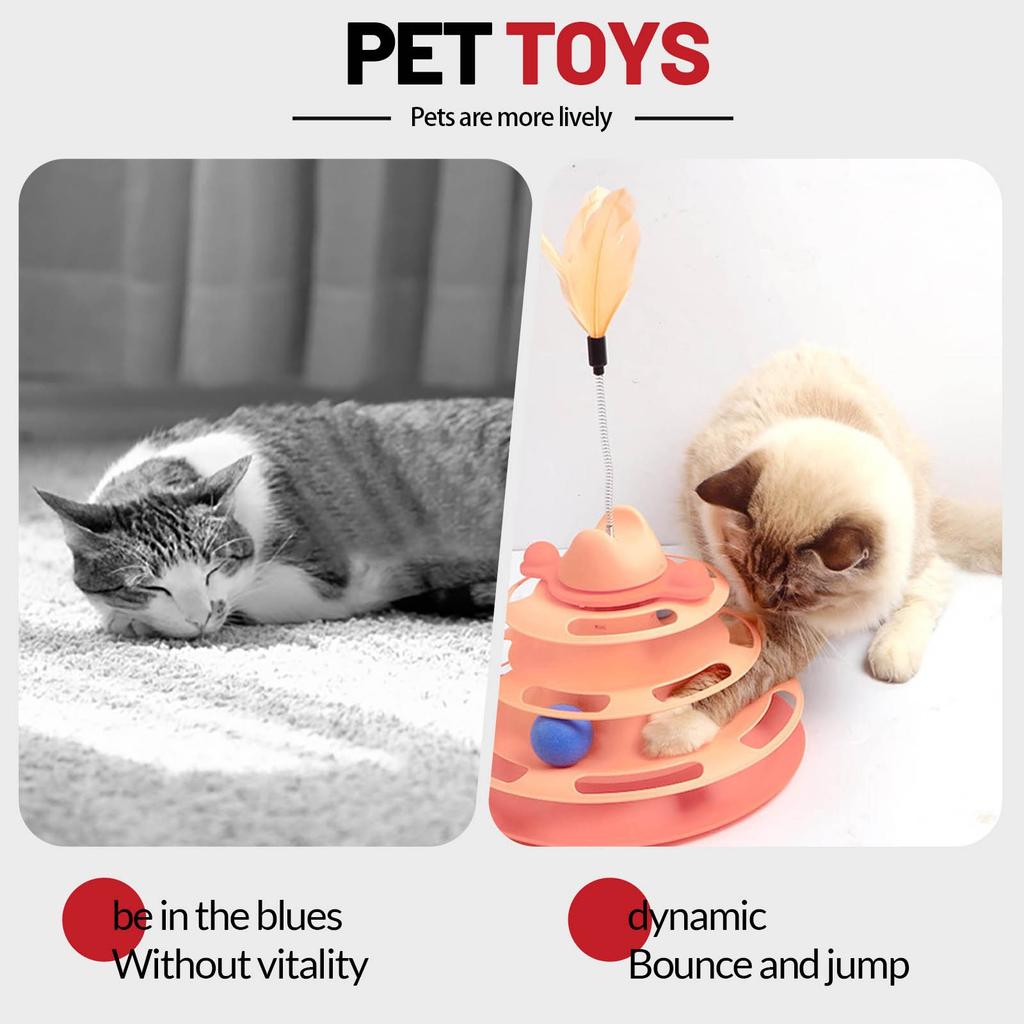 Игрушки для кошек Четырехъярусная карусель для кошек Самовозбуждение Скука Дразнящие игрушки для кошек Интерактивные игрушки для кошек Товары для животных