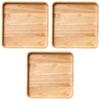 Набор из 3 глубоких деревянных квадратных подносов для ланча x 3 Деревянные подносы Setomonohonpo [24 см]