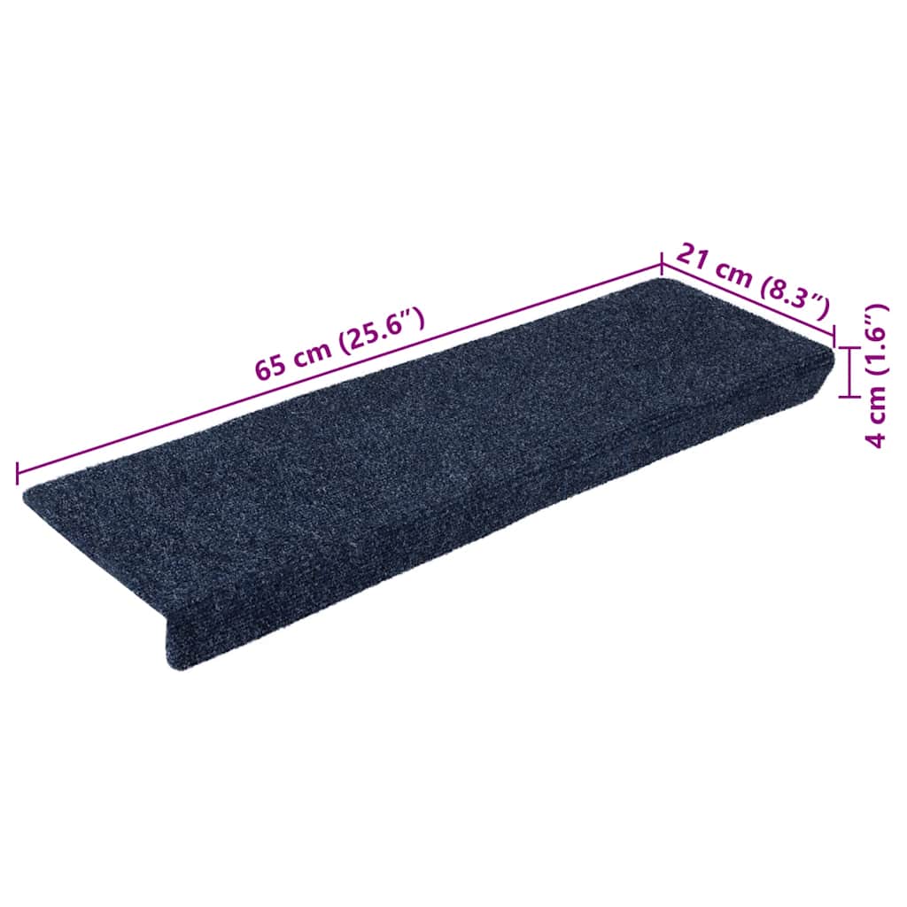 Self Adhesive Stair Treads 5 pcs. 65 x 21 x 4 cm Anthracite Rectangular Edge