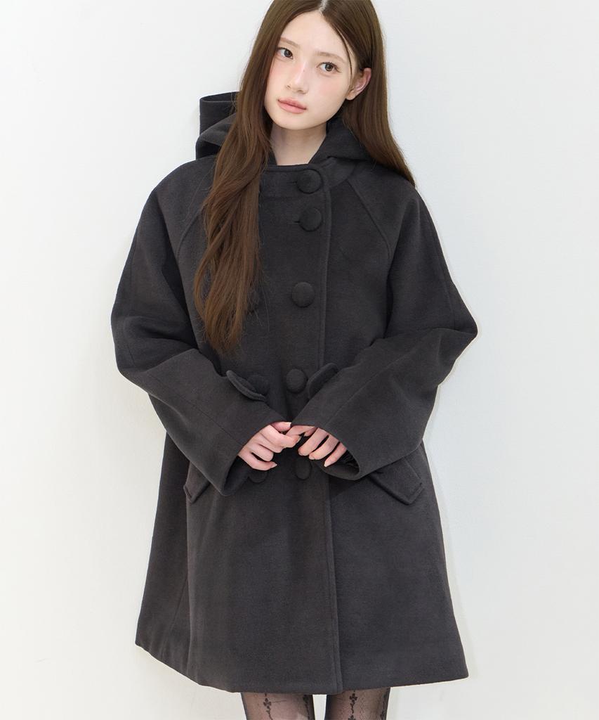 ILLIGO Cozy Hoodie Button Coat Black
