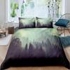 Smoky Mountain King Queen Duvet Cover Grey Fog Pine Trees Bedding Set Retro Natural Scenery Art 2/3pcs Polyester Quilt Cover