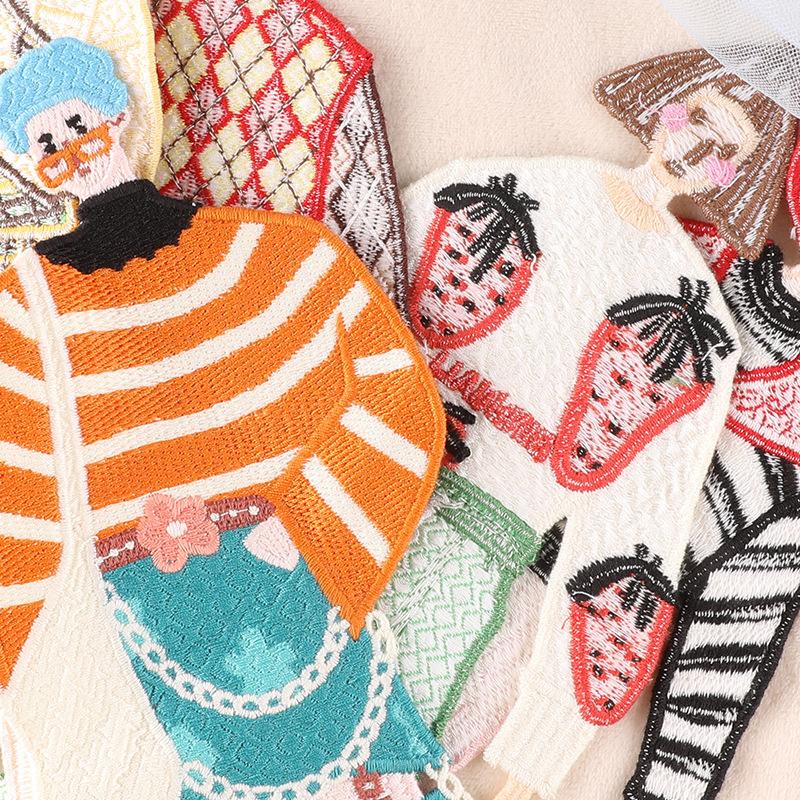 Duoku Компьютерная вышивка Тканевая этикетка Мультяшный персонаж Аксессуары для одежды Большая нашивка Водорастворимая вышивка Тканевая наклейка