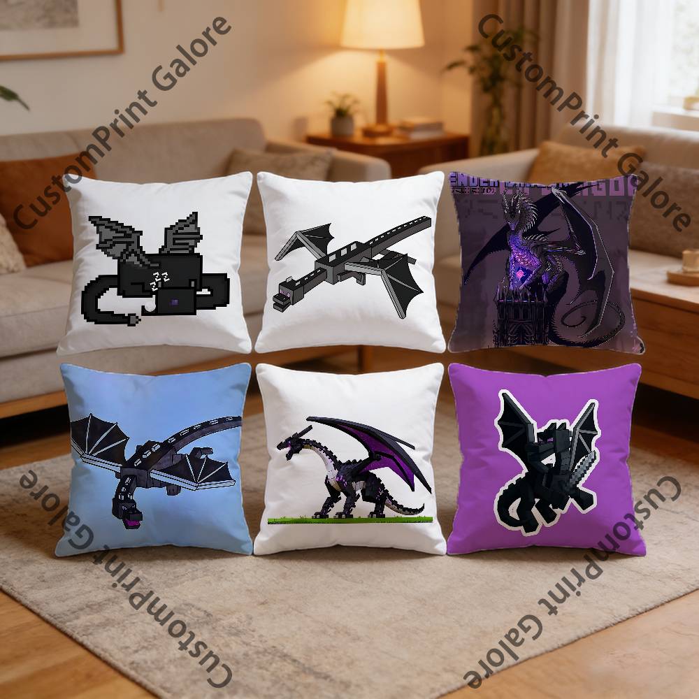 EEnder DDragon Polyester Printed Pillow Cover Square 30 35 40 45 50 55 cm Soft for Sofa Bed Car Home Decor