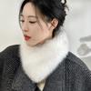 Fox Otter Rabbit Fur Scarf Collar Set: Versatile, Fashionable Magnetic Buckle for Neck Protection and Warmth - Women's Winter Accessory.