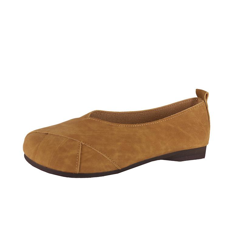 Женские туфли на плоской подошве с мягкой подошвой, корейская версия обуви Doudou, весна-осень 2025, новые туфли для бабушек с одной педалью, неглубокие ленивые туфли