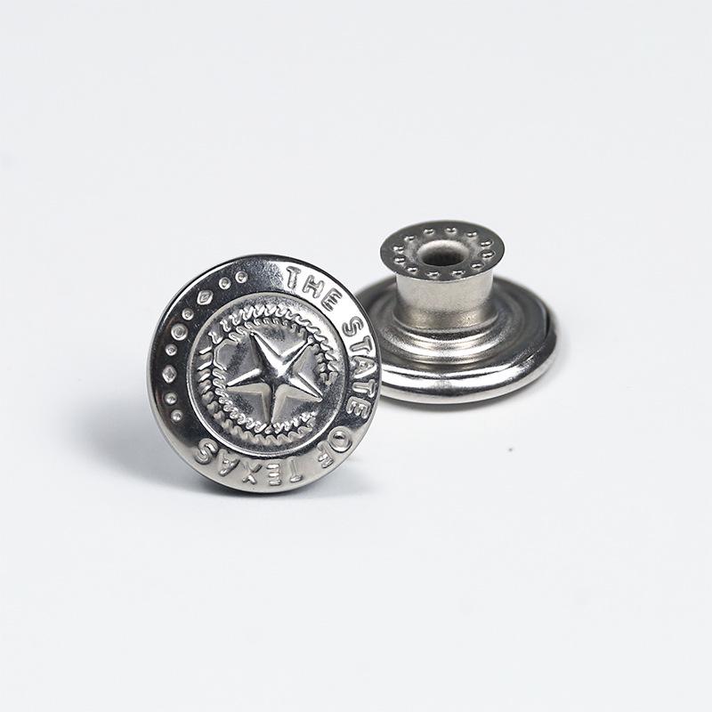 Античная бронза гладкая металлическая пуговица-гвоздик для джинсов, курток и комбинезонов с гравировкой