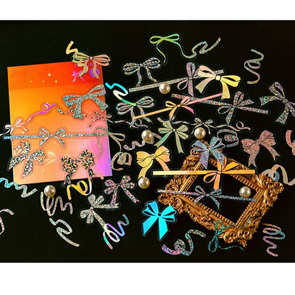 45 шт. Наклейки-бантики для скрапбукинга, симпатичные, с сильной адгезией, наклейки для планировщика из ПЭТ, наклейка для фотоальбома в дневнике