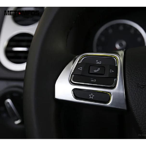 Car Steering Wheel Cover Molding Trim For Volkswagen VW Tiguan 2012 2013 2014 2015 Matte Decoration Frame Interior Accessories