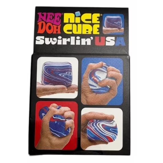 NeeDoh Nice Cube Swirlin’ Ограниченная серия США - Сенсорная игрушка с супер-плотной текстурой - Уникальное закрученное сочетание цветов