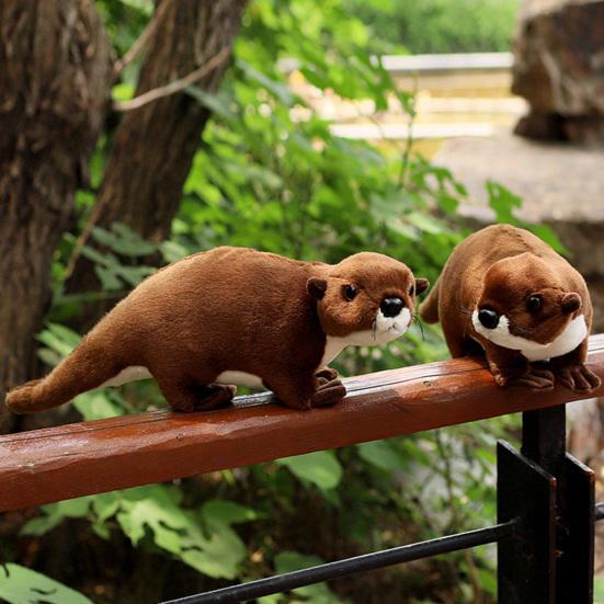 Имитация куклы выдры Живой вид Милые плюшевые выдры коричневого цвета Трехмерное украшение Мягкая набивная кукла-игрушка Сувениры из зоопарка Подарок на день рождения