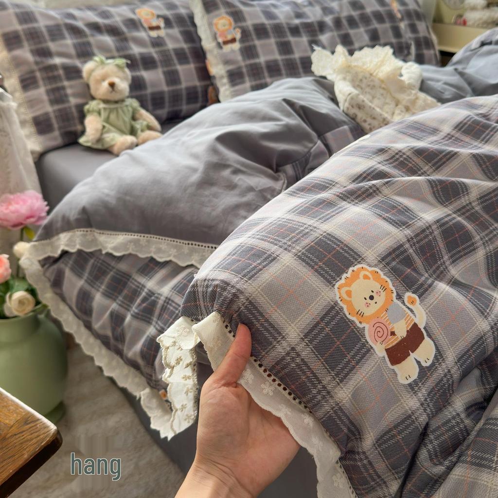 100% Хлопок Очень Толстый Теплый Фланелевый Кружевной Зимний Комплект - 4 Предмета