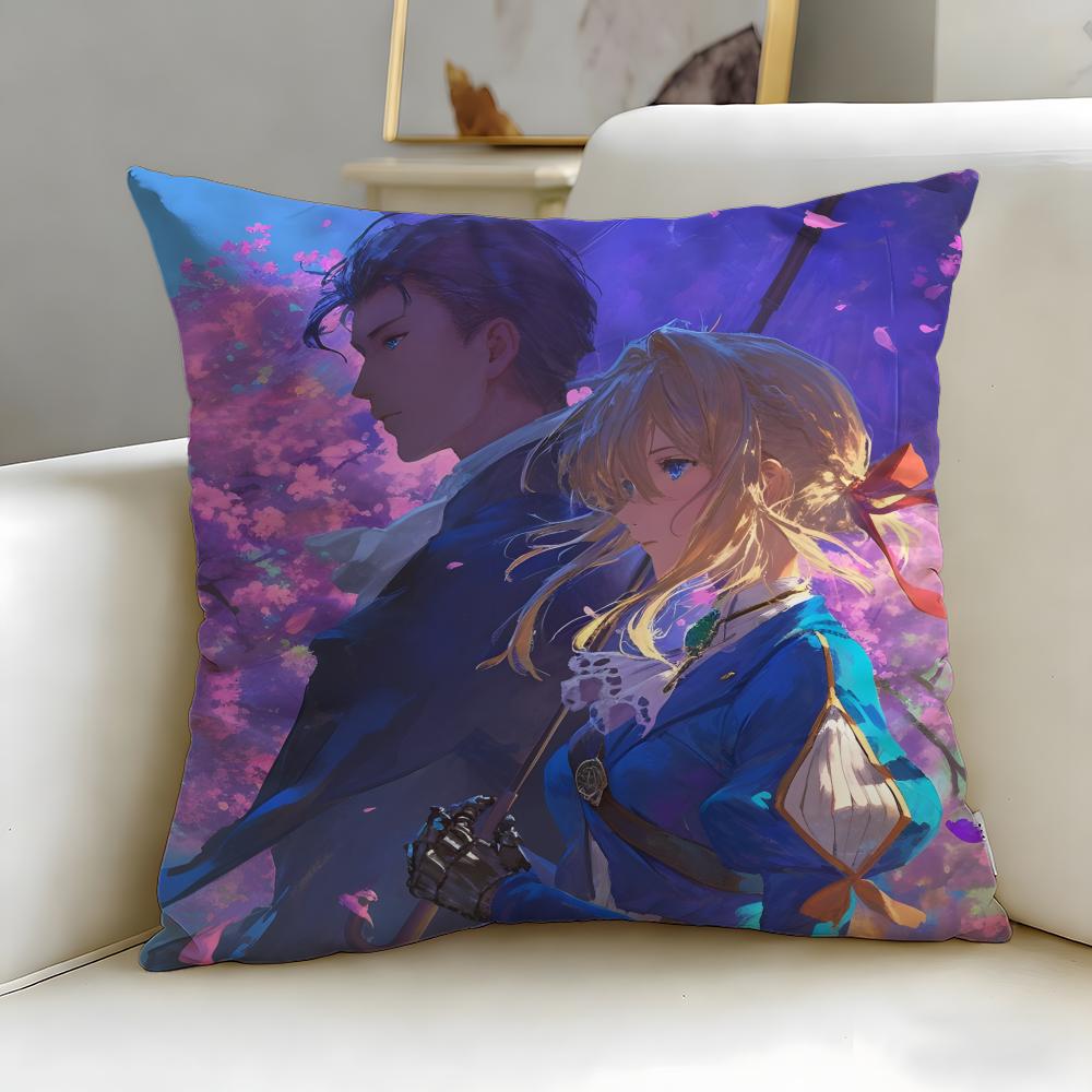 Классический аниме-чехол для подушки Violet Evergarden Мягкий Легко стирающийся Наволочка Универсальный для Дивана Кровати Путешествий и Офиса