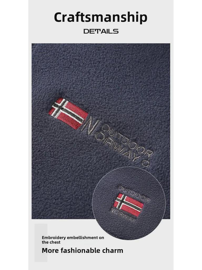 Мужская флисовая куртка: Утолщенная толстовка из овечьего флиса для отдыха на свежем воздухе весной, осенью и зимой