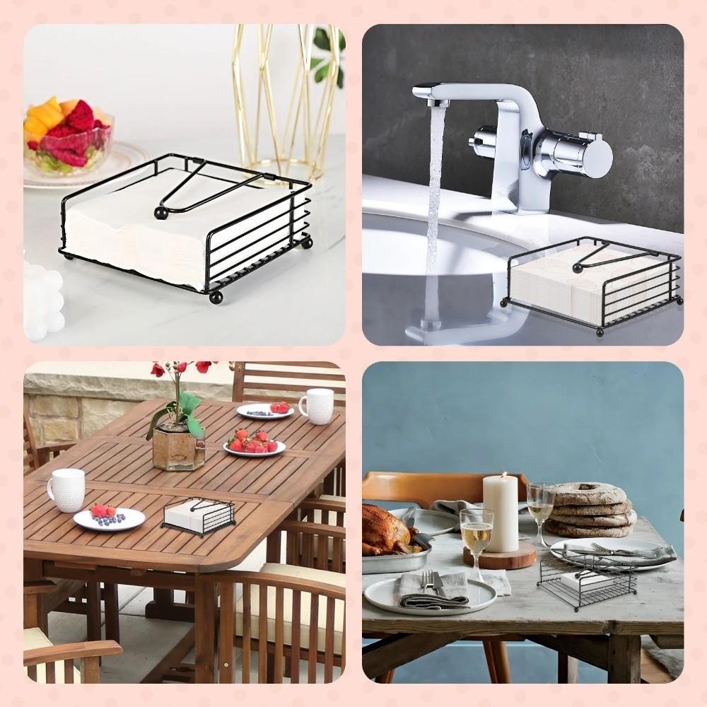 Утяжеленный держатель для салфеток для рук Квадратный дизайн Плоский диспенсер для салфеток Органайзер для бумажных салфеток Дом Кухня