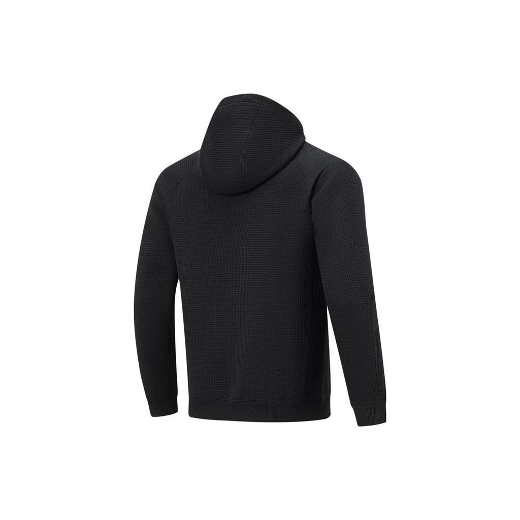 Li Ning CBA Series Professional Basketball Logo Print Warm Pullover Hoodie Men Hoodies Black AWDT865-1