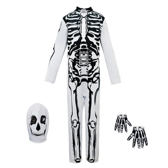 Kids Skeleton Costume Halloween Skeleton Tutu Skirt/Dinosaur Jumpsuit/Bone Onesie Outfit for Boys Girls Dress-up