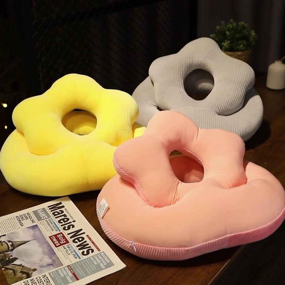 Double-sided Bear Pillow Stuffed Toy Plush&Ice Silk Sunmer Nap Pillow Winter