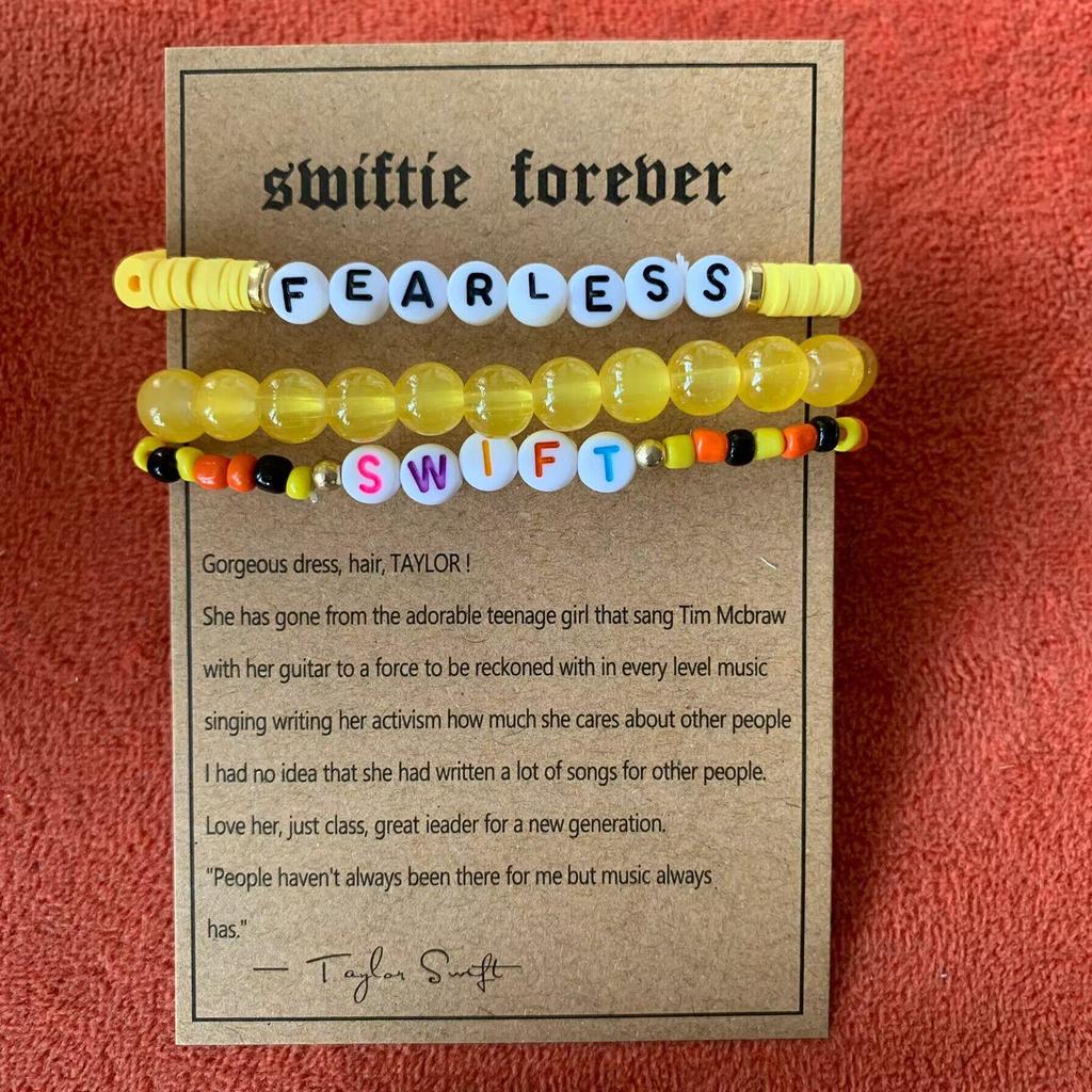 Набор браслетов из полимерной глины Taylor Swiftie Friendship с логотипом из английских букв
