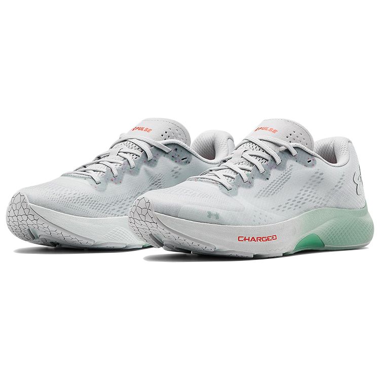 Under Armour Charged Pulse Breathable Comfortable Mesh Cushioning Low Top Running Shoes Women Sneaker Gray Green 3023024-103