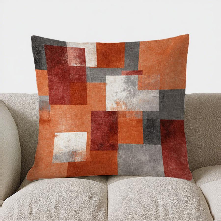 Festive Striped Pattern Throw Pillow Cover With Short Plush Print For Living Room Sofa Decoration Cushion Cover Pillow Covers