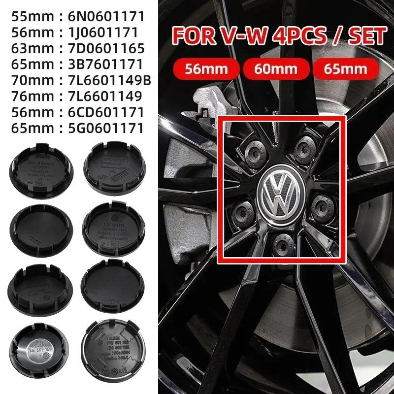 For VOLKSWAGEN VW 2025 Hot 4PCS 56mm 63mm 65mm 70mm Car Wheel Center Hub Caps Cover for VW Volkswagen Golf Polo Passat Touran CC cr1