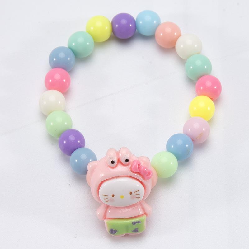 Trendy Cartoon Beaded Bracelet Lovely Princess Style Handmade Wristband Gift for Girls