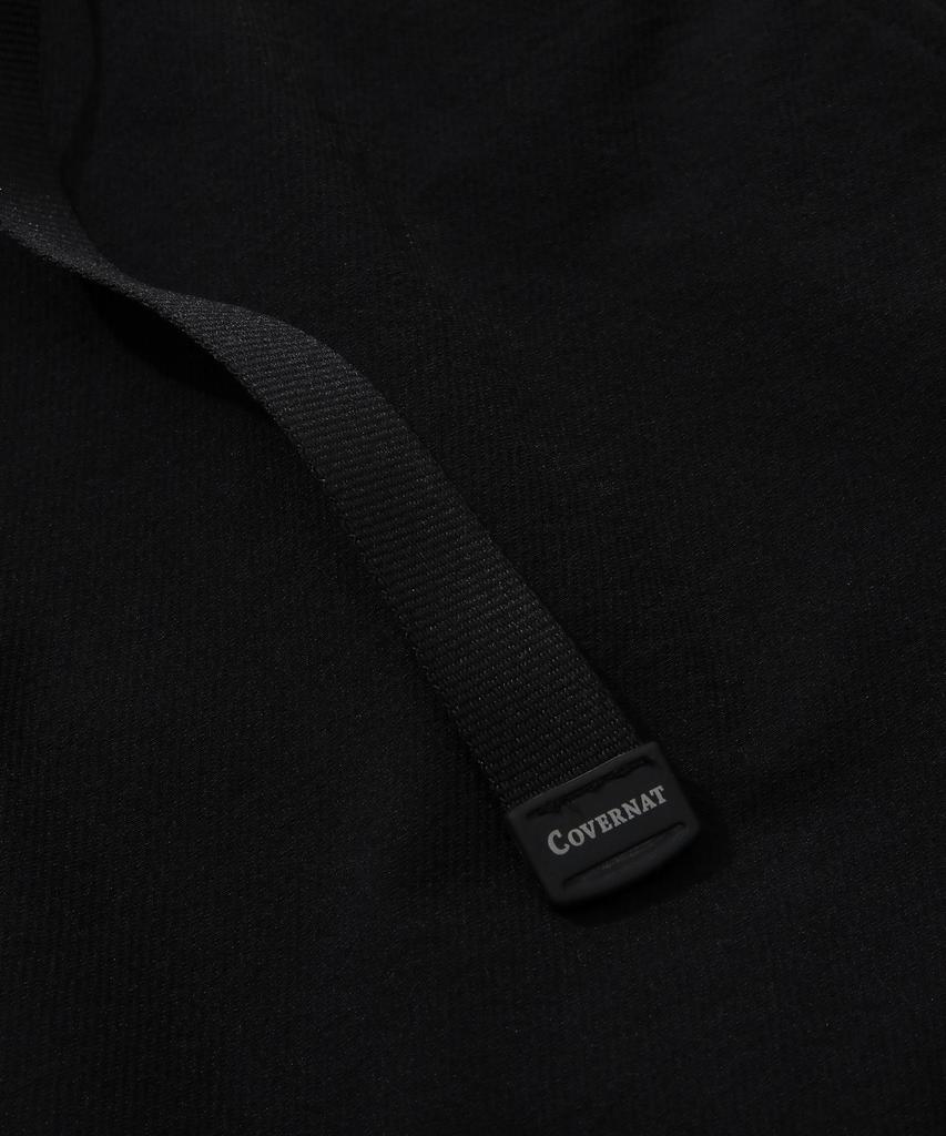 COVERNAT Белые брюки из синтетического волокна с брашированной поверхностью, классического кроя, черные