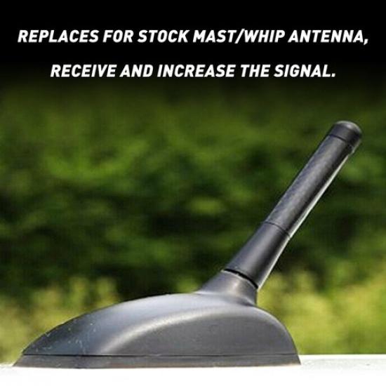 3inches Car Antenna Carbon Radio Fiber FM Antena Black Kit Universal w/ 4 Screw