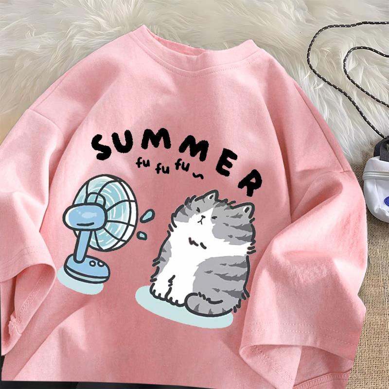 Забавные футболки с графикой кота-фаната для женщин и мужчин, хлопковая футболка, повседневная летняя футболка с коротким рукавом, мужская дизайнерская уличная одежда, оверсайз