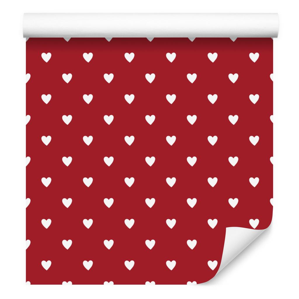 Hearts Wallpaper Red and Coral 50x1000
