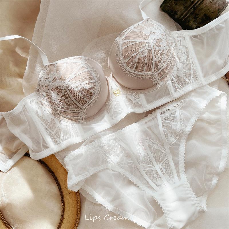 Новый женский комплект нижнего белья, сексуальный кружевной комплект с бюстгальтером и вышивкой, модный бюстгальтер с чашками 3/4, регулируемый бюстгальтер с эффектом пуш-ап, женское нижнее белье, бюстгальтеры, трусики
