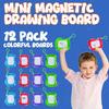 Bedwina Mini Magnetic Drawing Boards - Pack of 12, Keychain Clip Sketch Pads for Kids