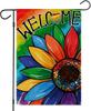Welcome Progress Pride Garden Ags for Outside, Watercolor Rainbow Daisy Gay Pride LGBT Yard Decoration, Small Pansexual Ou
