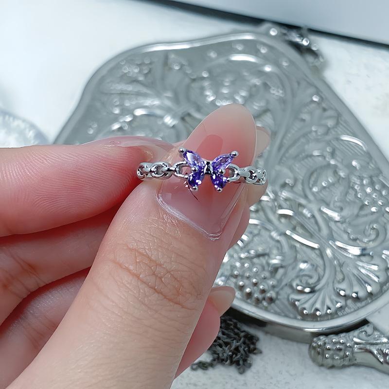 Фиолетовое Кольцо-Кольцо Сокровище Цир***** , Легкая Роскошь, Высокий Стиль, Изысканное Супер Сказочное Кольцо с Характером