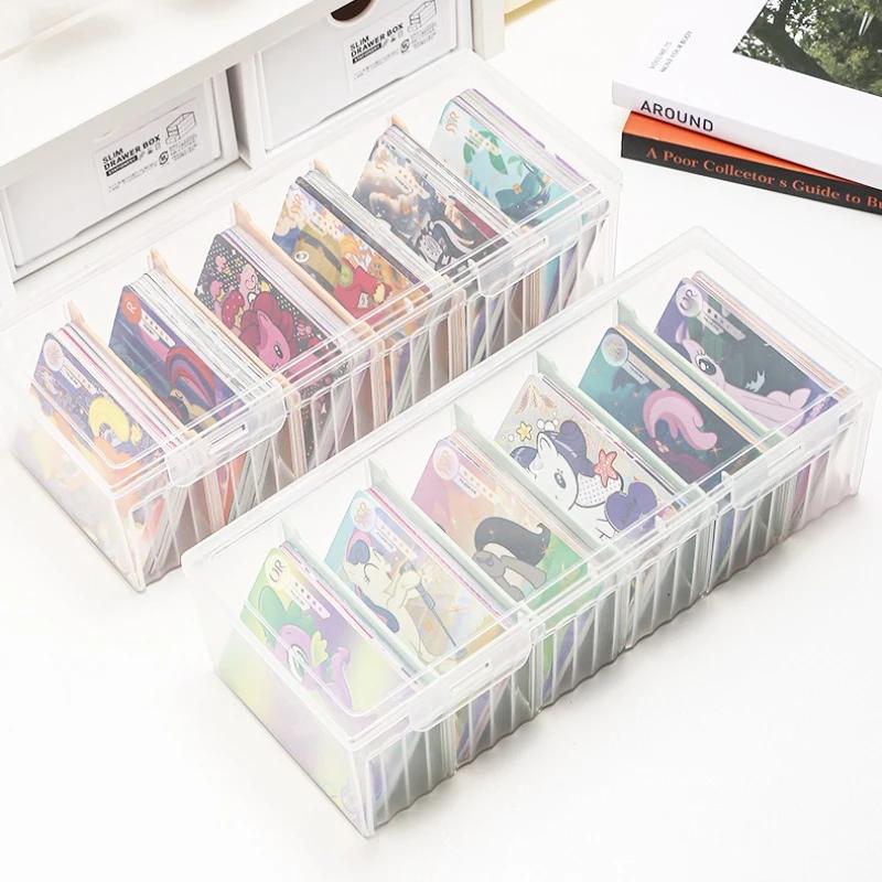 1PC Transparent Clamshell Game Card Storage Box Portable Board Game Organizer Plastic Card Storage Box