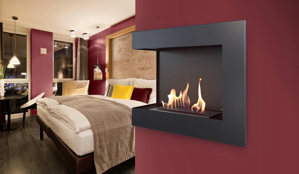 Камин на биоэтаноле DELTA 600 TÜV левосторонний с набором камней