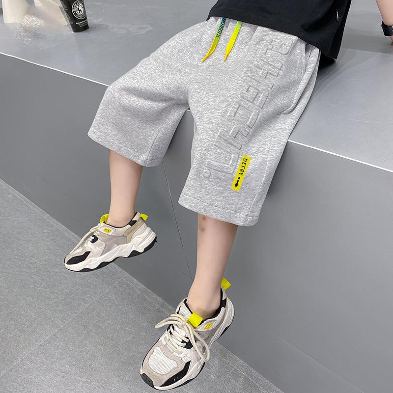 Шорты для мальчиков, летние короткие спортивные повседневные универсальные хлопковые спортивные штаны, брюки длиной до колена для мальчиков, детская одежда, брюки