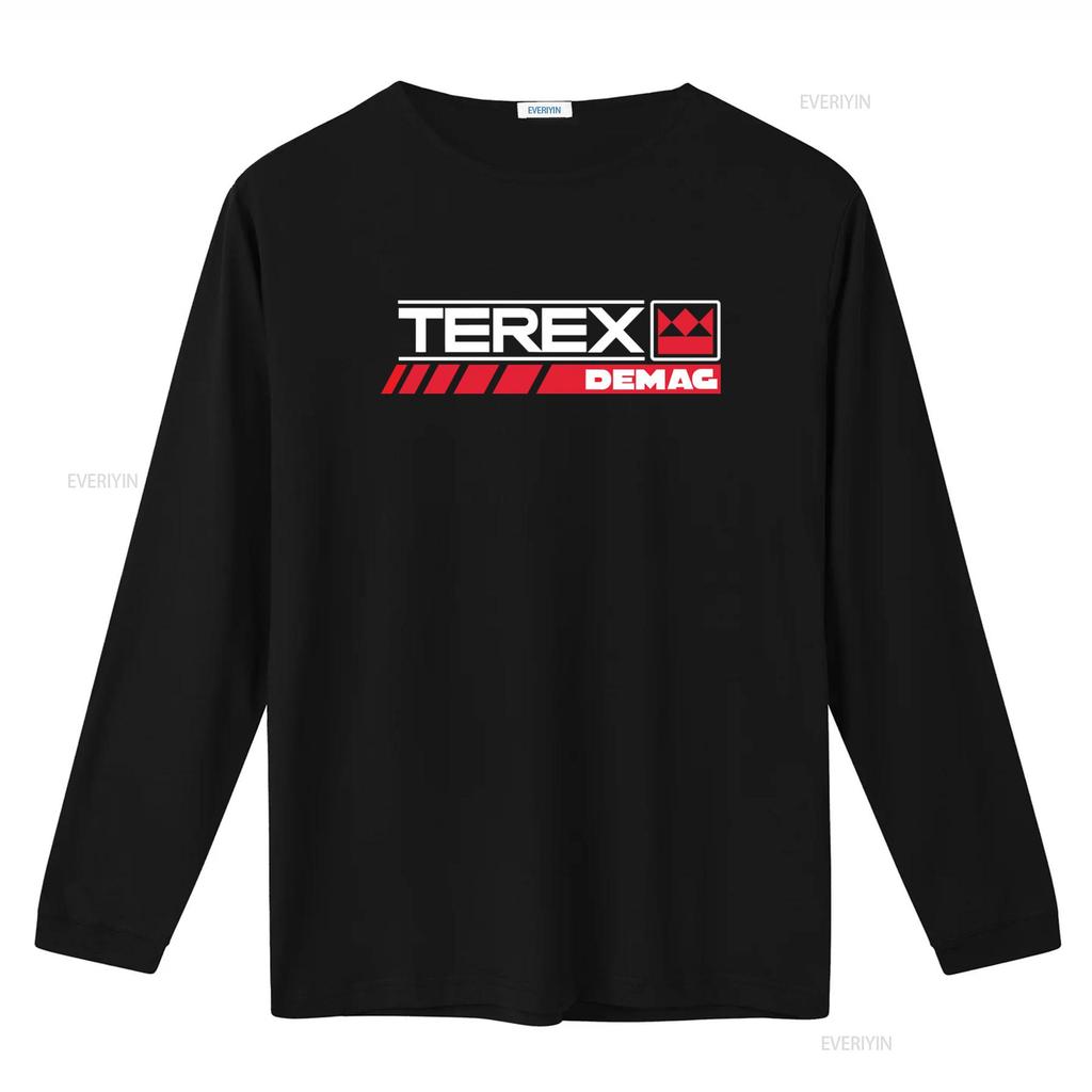 Мужская черная футболка с принтом крана Terex Demag Размеры S 5XL винтажная стираная дизайнерская одежда Повседневная с графикой Стильная удобная
