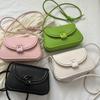Trendy Pink Green Black White Pu Leather Womens Crossbody Bag With Magnetic Closure And Phone Pocket