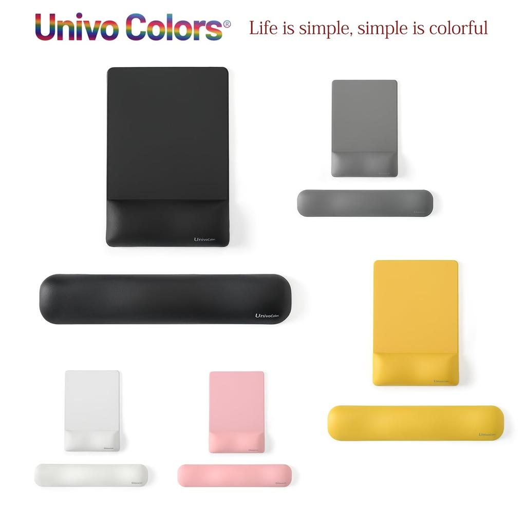 UnivoColors Wrist Rest Mouse Pad Wrist Premium PU Ergonomic Reduces Supports Memory Foam Body Pressure Dispersion Wrist Pain No Irritation On the