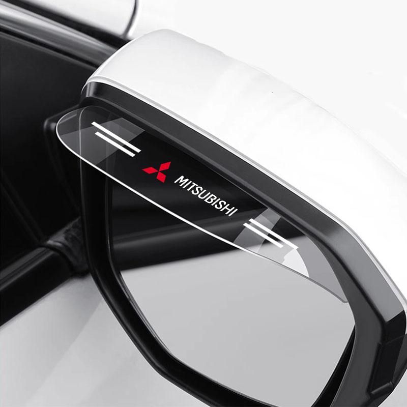 2Pcs Car Rear View Mirror Sticker Rain Shield Shade Cover Decoration Emblem For Mitsubishi ASX Lancer 10 Pajero Outlander L200